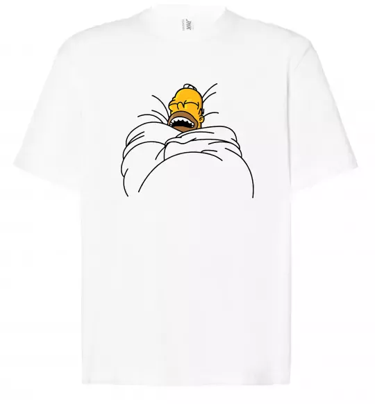 Футболка Оверсайз Гомер під ковдрою Белый фото