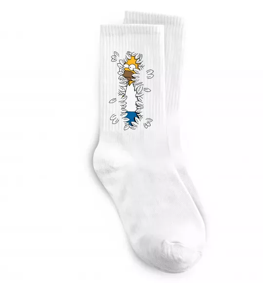 Носки Гомер в кущах Белый фото