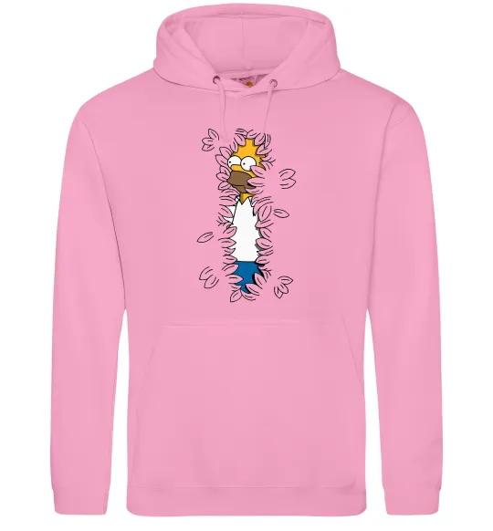 Мужская толстовка (худи) Гомер в кущах Розовый фото