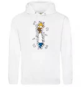 Чоловіча толстовка (худі) Гомер в кущах Білий фото