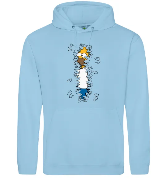 Мужская толстовка (худи) Гомер в кущах Голубой фото