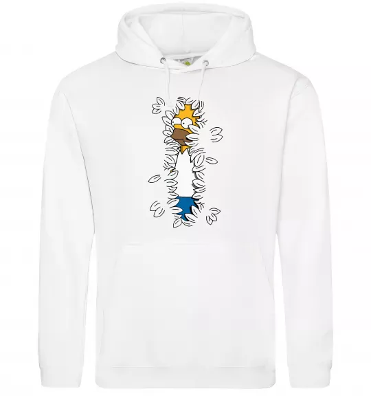 Женская толстовка (худи) Гомер в кущах Белый фото