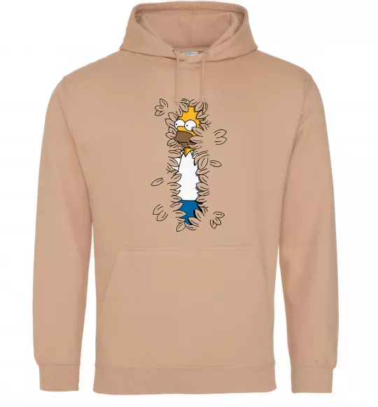 Женская толстовка (худи) Гомер в кущах Песочный фото