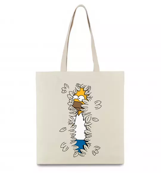 Эко-сумка Гомер в кущах Бежевый фото