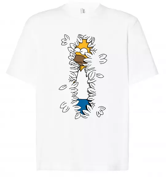 Футболка Оверсайз Гомер в кущах Белый фото