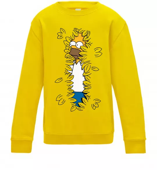 Дитячий світшот Гомер в кущах Сонячно жовтий фото