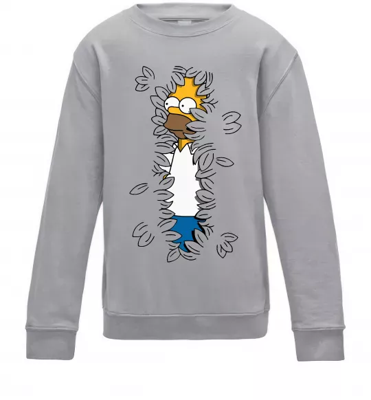 Дитячий світшот Гомер в кущах Сірий меланж фото