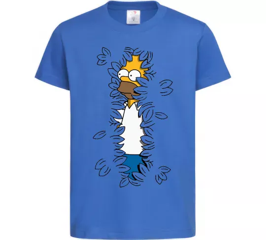 Детская футболка Гомер в кущах Ярко-синий фото