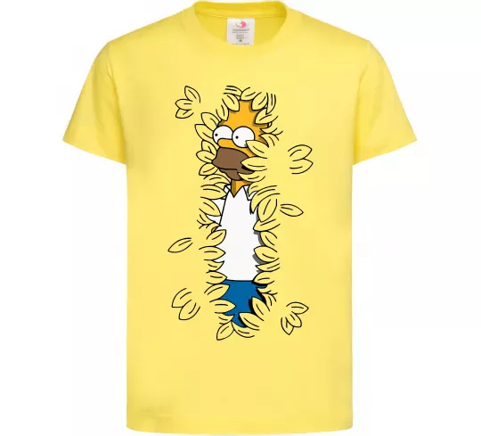 Детская футболка Гомер в кущах Лимонный фото