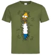 Чоловіча футболка Гомер в кущах Оливковий фото