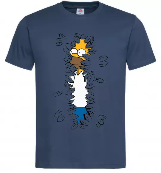 Чоловіча футболка Гомер в кущах Темно-синій фото