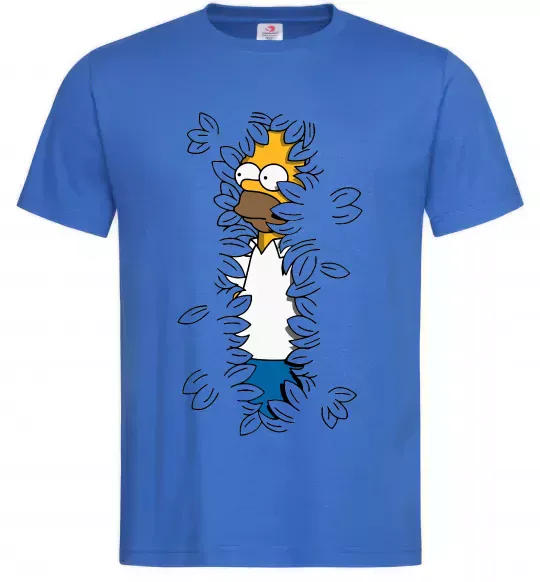 Чоловіча футболка Гомер в кущах Яскраво-синій фото