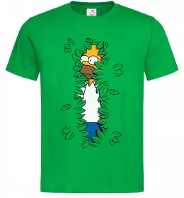 Чоловіча футболка Гомер в кущах Зелений фото