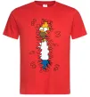 Чоловіча футболка Гомер в кущах Червоний фото