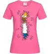 Женская футболка Гомер в кущах Ярко-розовый фото