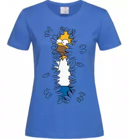 Женская футболка Гомер в кущах Ярко-синий фото