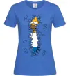 Женская футболка Гомер в кущах Ярко-синий фото