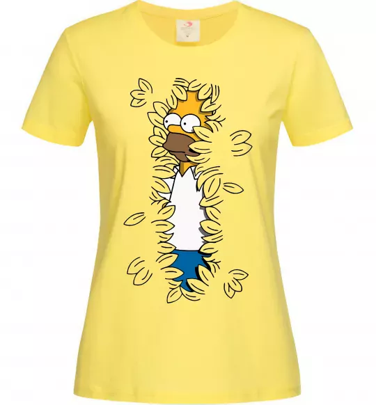 Женская футболка Гомер в кущах Лимонный фото
