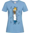 Женская футболка Гомер в кущах Голубой фото