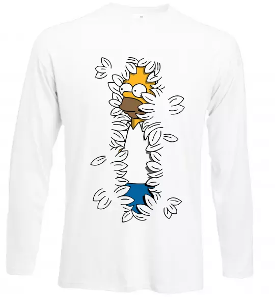 Лонгслів Гомер в кущах Білий фото