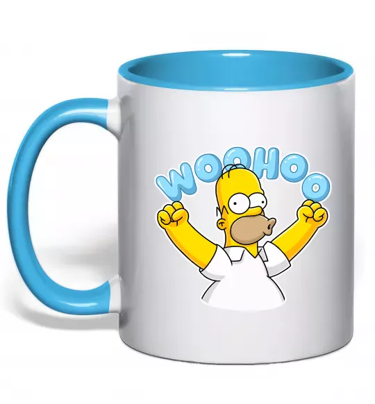 Чашка с цветной ручкой Woohoo Голубой фото