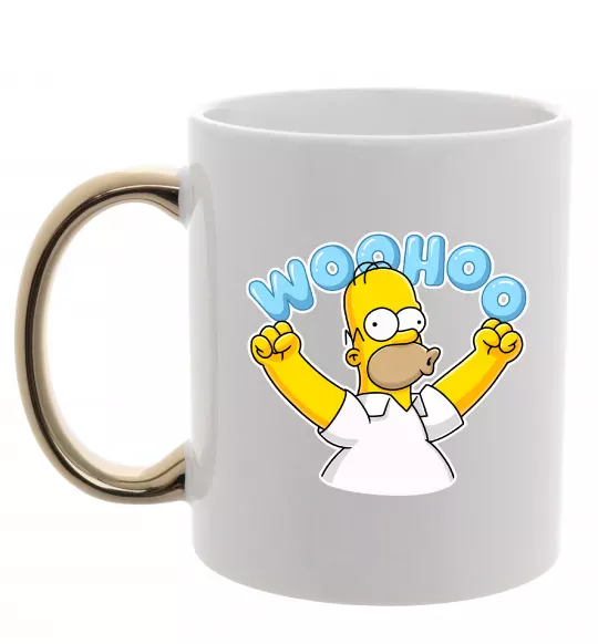 Чашка с цветной ручкой Woohoo Золото фото