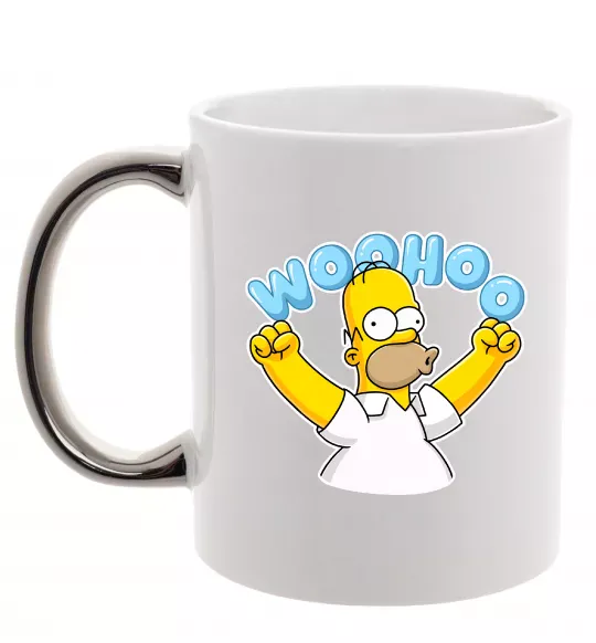 Чашка с цветной ручкой Woohoo Серебро фото