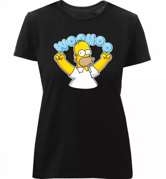 Женская премиум футболка Woohoo Черный фото