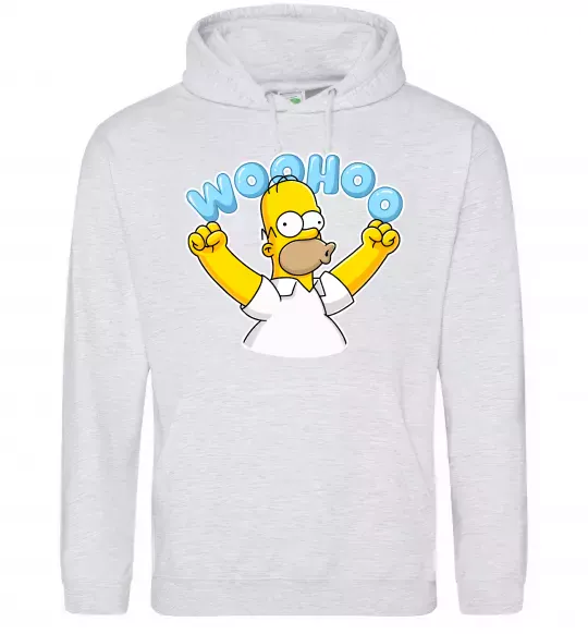 Мужская толстовка (худи) Woohoo Серый меланж фото