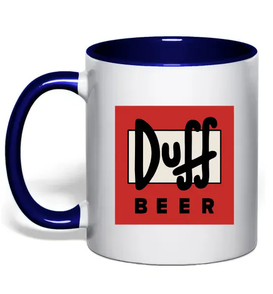 Чашка с цветной ручкой Duff beer Глубокий темно-синий фото