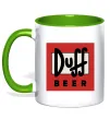 Чашка с цветной ручкой Duff beer Лаймовый фото