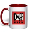 Чашка с цветной ручкой Duff beer Красный фото