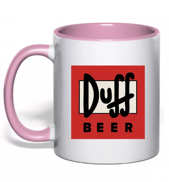 Чашка с цветной ручкой Duff beer Нежно розовый фото