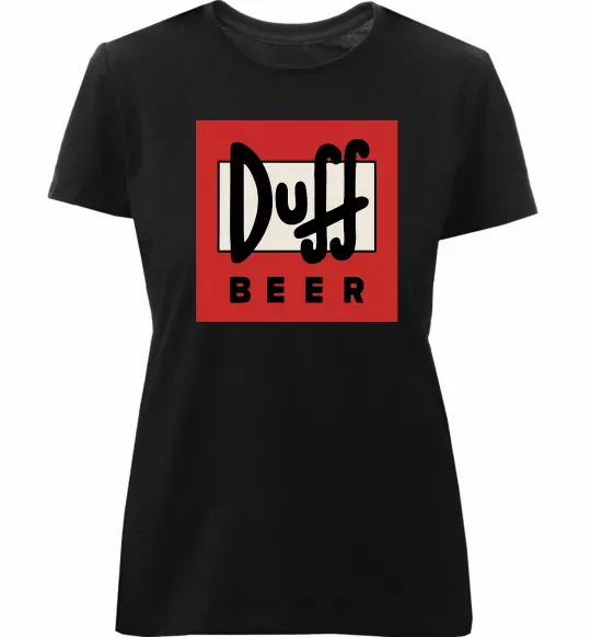 Женская премиум футболка Duff beer Черный фото