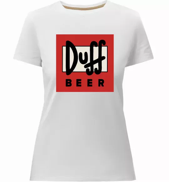 Женская премиум футболка Duff beer Белый фото