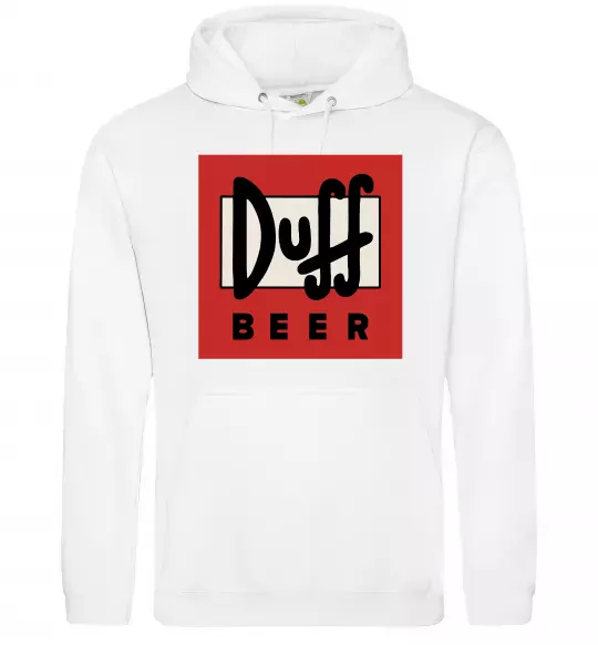 Мужская толстовка (худи) Duff beer Белый фото