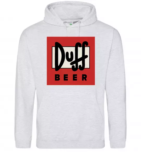 Мужская толстовка (худи) Duff beer Серый меланж фото