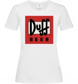 Женская футболка Duff beer Белый фото