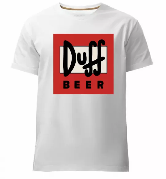 Мужская премиум футболка Duff beer Белый фото