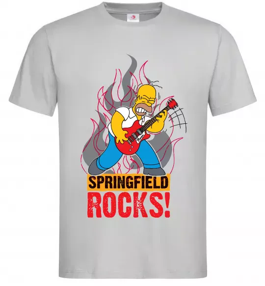 Мужская футболка Springfield rocks Серый фото