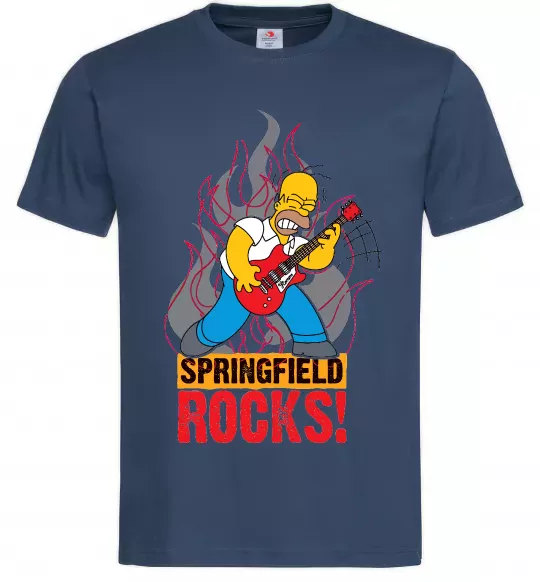 Мужская футболка Springfield rocks Темно-синий фото