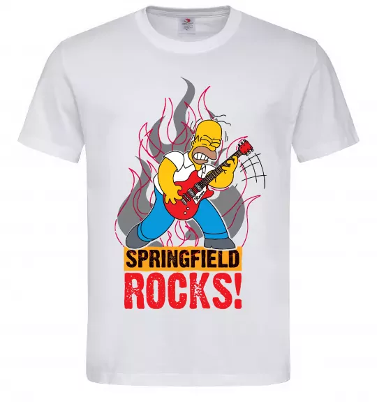 Мужская футболка Springfield rocks Белый фото