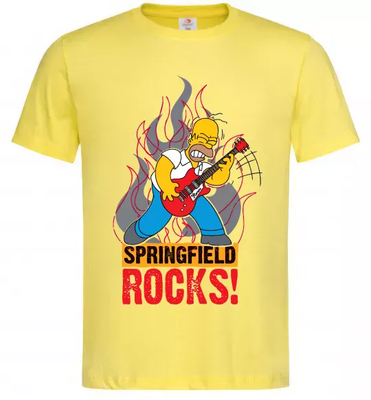 Мужская футболка Springfield rocks Лимонный фото