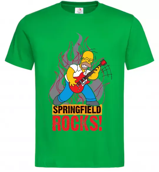 Мужская футболка Springfield rocks Зеленый фото