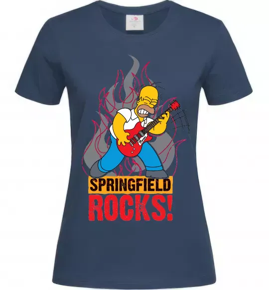 Женская футболка Springfield rocks Темно-синий фото