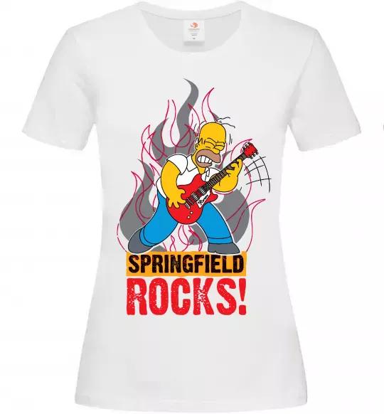 Женская футболка Springfield rocks Белый фото