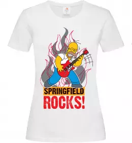 Женская футболка Springfield rocks Белый фото