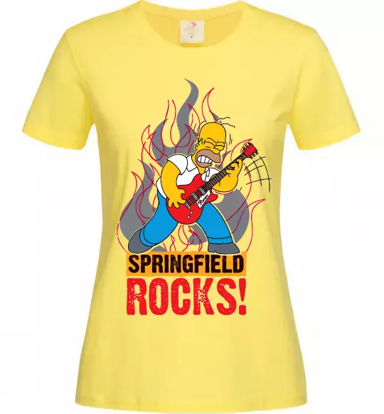Женская футболка Springfield rocks Лимонный фото