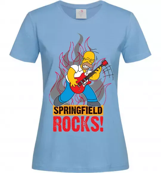 Женская футболка Springfield rocks Голубой фото