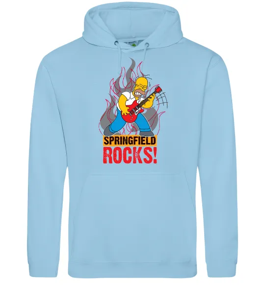Мужская толстовка (худи) Springfield rocks Голубой фото